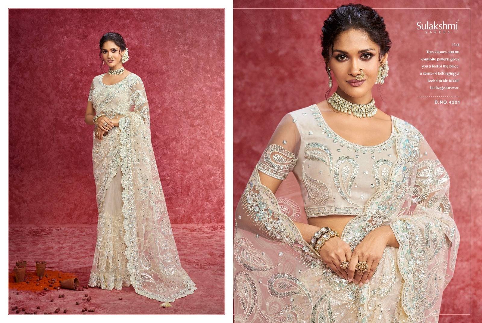  Ambika By Sulakshmi 4201 To 4209 Series Indian Traditional Wear Collection Fancy Colorful Party Wear Soft Silk Saree At Wholesale Price